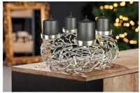GILDE Adventskranz Twigs, Aluminium, silber, verschiedene Gr&ouml;&szlig;en