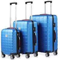 monzana Kofferset Exopack 3-teilig - TSA-Slot, Rollen - Blau, 4 Rollen, (Set, 3 tlg.,