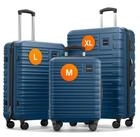 Travely Koffer Polycarbonat Koffer Set - 3 teiliges Kofferset, XL + L + M, 4...