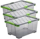 ROTHO Aufbewahrungsbox 3er Set Lagerbox 44lEVO TOTAL PROTECTION (Aufbewahrungsset,