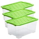 ROTHO Aufbewahrungsbox Evo Safe Keeping 3er-Set Box 44l mit Deckel, recyceltem