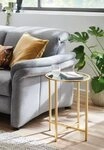 HAKU Beistelltisch Sofatisch, Wohnzimmertisch (1-St), rund - aus Metall Gold -...