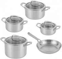 NINJA Topf-Set C95000DE Pfannen-Topfset Premium 5-teilig Edelstahl