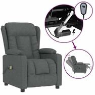 vidaXL Massagesessel, Relaxsessel Elektrisch Dunkelgrau Stoff