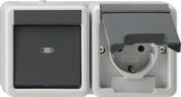 GIRA Klemmen Gira Kombischalter waager. 417730