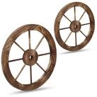 relaxdays Schubkarren-Rad Wagenrad aus Holz 2er Set