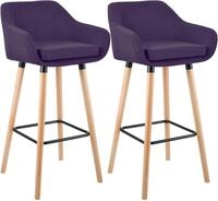 CLP Barhocker Grant (Set, 2er), Stoffbezug, Buchenholzgestell