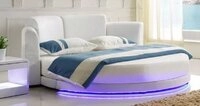 JVmoebel Rundbett Polsterbett mit LED-Beleuchtung in modernem Design (1-tlg., 1x