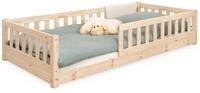 Ehrenkind Kinderbett Bodenbett Lille aus massivem Kiefernholz mit Rausfallschutz