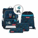 Step by Step Schulranzen Schulranzen-Set SPACE SHINE Shark Dexter 5-teilig