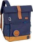 L&Auml;SSIG Kinderrucksack Little Gang, Medium Rolltop Backpack, navy, aus recycelten