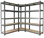 Arebos Schwerlastregal 2x 180 x 90 x 40 cm Eckregal 180 x 70 x 70 cm, je 875 kg, Set