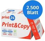 print24 Drucker- und Kopierpapier Kopierpapier 2500 Blatt A4 80g Premium Wei&szlig;...