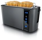Arendo Toaster 4-Scheiben, W&auml;rmeisoliertes Doppelwandgeh&auml;use, Display