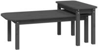 vidaXL Couchtisch 2-tlg. Couchtisch-Set Grau Massivholz Kiefer (1-St)