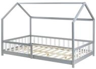 en.casa Hausbett, &raquo;Hesel&laquo; Montessori Bett Kiefernholz Grau 120 x 200 cm
