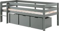 Vipack Spielbett Pino, Kiefer massiv, mit Rolllattenrost, 3 Rollboxen, Made in Europe