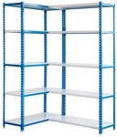 PROREGAL&reg; Standregal Eckregal Metal Shark, HxBxT 180x90x30cm, Fachlast 80kg,...