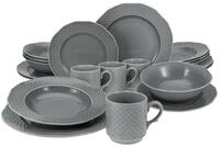 CreaTable Kombiservice Arianne Grau (20-tlg), 4 Personen, Porzellan