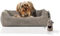 Rohrschneider Tierbett Hundebett Hundekorb Cordstoff, inkl. Gassibeutel