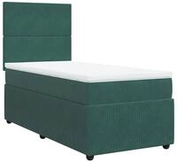 vidaXL Bett Boxspringbett mit Matratze Dunkelgr&uuml;n 100x200 cm Samt