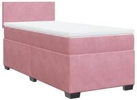 vidaXL Bett Boxspringbett mit Matratze Rosa 100x200 cm Samt