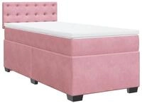 vidaXL Bett Boxspringbett mit Matratze Rosa 100x200 cm Samt