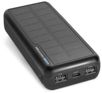 sbs SBS Powerbank mit Solarpanel 20.000mAh Fast Charge schwarz Solar Powerbank