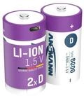 ANSMANN AG Li-Ion Akkus Mono D Typ 6000 (min. 5400 mAh) 2er 1314-0005 Akku