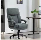 HOMCOM B&uuml;rostuhl Ergonomisch Schreibtischstuhl mit Wippfunktion, Leinenoptik