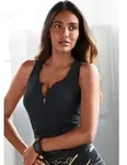 LASCANA ACTIVE Crop-Top mit Rei&szlig;verschluss und Ringerr&uuml;cken schwarz XL (48/50)