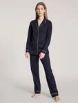 Schlafanzug CALIDA "Night Lovers", Damen, Gr. L (48/50), blau (schwarz lapis blau),