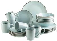 M&Auml;SER Kombiservice Geschirr-Set, Service Metallic Rim (24-tlg), 6 Personen,