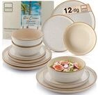S&Auml;NGER Tafelservice Rio Geschirrset (12-tlg), 4 Personen, Steingut, Handmade, Creme