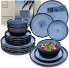 S&Auml;NGER Tafelservice Aruba Geschirrset (18-tlg), 6 Personen, Steingut, blau mit