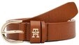 Tommy Hilfiger Lederg&uuml;rtel ESSENTIAL EFFORTLESS 2.5 cm breit GOLD Logoemblem, weiche