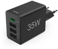 Hama USB-Ladeger&auml;t (Schnellladeger&auml;t, Netzteil, 1x USB-C, 3x USB-A, 35 W)