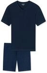 Schlafanzug UNCOVER BY SCHIESSER "Pyjama", Herren, Gr. S, blau (dunkelblau),