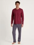 CALIDA Pyjama Relax Imprint (2 tlg) mit aufgesetzter Brusttasche
