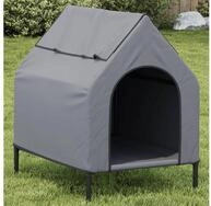 vidaXL Hundeh&uuml;tte vidaXL Hundeh&uuml;tte Hellgrau Oxford-Gewebe und Stahl