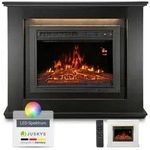 Juskys Elektrokamin, 2000 W Heizung, Flammeneffekt, Fernbedienung, LED-Licht,...