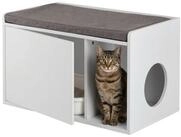 relaxdays Katzentoilette Katzenschrank mit Sitzauflage