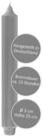 Fink Adventskerze FINK Stabkerze Candle - grau - H. 25cm x B. 3cm x D. 3cm (1 St&uuml;ck)