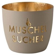 Giftcompany Windlicht Madras Muschelsucher M sandstone, Gold, H 8.5 cm
