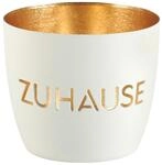 Giftcompany Windlicht Madras Windlicht M Zuhause wei&szlig;/gold 8,5cm
