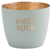 Giftcompany Windlicht Windlicht Madras Meerblick Pastellblau Gold