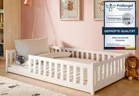 Kids Collective Kinderbett Bodenbett Bett mit Rausfallschutz & Lattenrost Montessori
