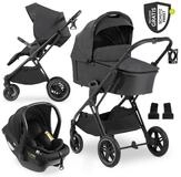 Hauck Kombi-Kinderwagen Vision X Trio Set Black - Melange Black, 3in1...
