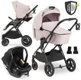 Hauck Kombi-Kinderwagen Vision X Trio Set - Melange Beige, 3in1 Kinderwagen Set mit