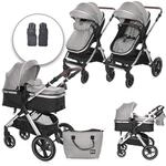 Lorelli Kombi-Kinderwagen Kinderwagen 2 in 1 Viola, mit Adaptern, umbaubarer